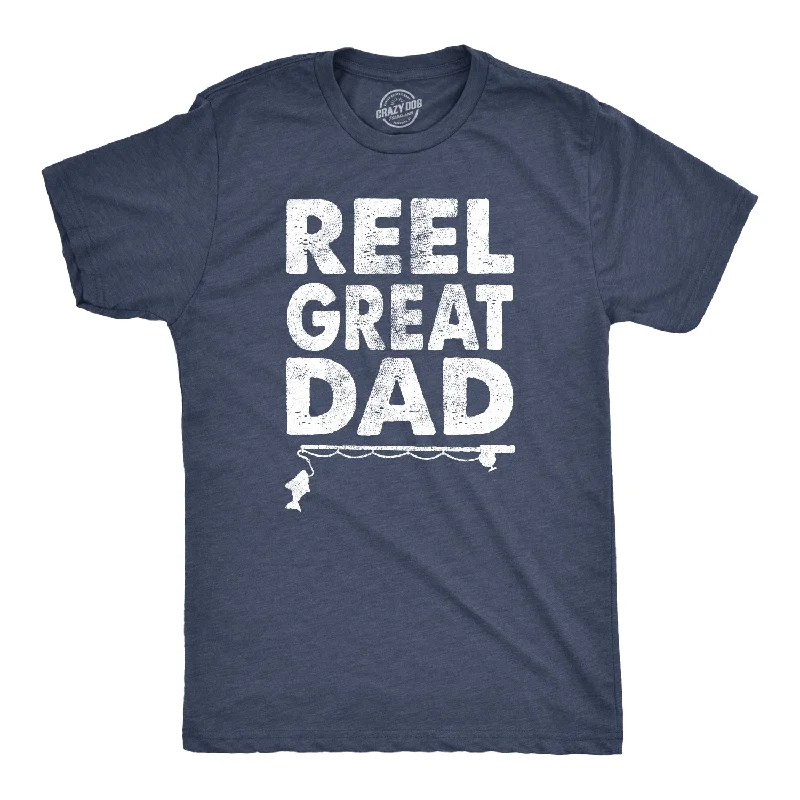 Men's mock - neck t - shirts with a modern and sleek styleReel Great Dad Men's T Shirt