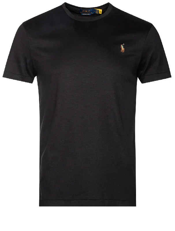 Men's tie - dye t - shirts with a bohemian stylePima Polo Tshirt Black