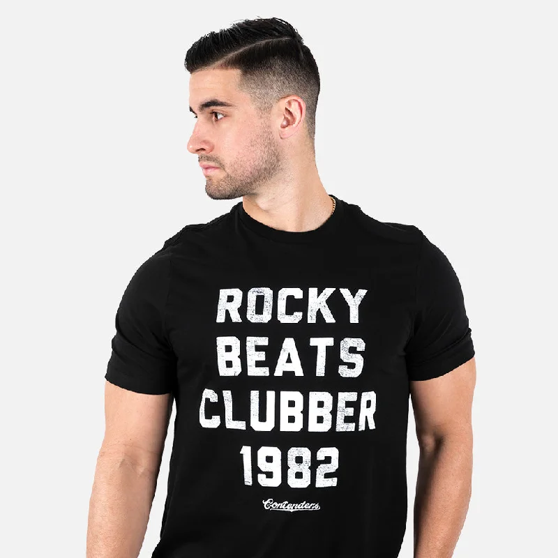 Men's long - sleeve henley t - shirts with button - down placketsROCKY BEATS CLUBBER 1982 SHIRT Men's long - sleeve henley t - shirts with button - down placketsROCKY BEATS CLUBBER 1982 SHIRT