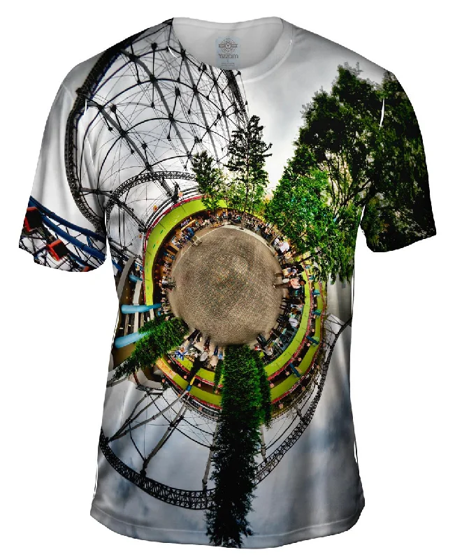 Men's distressed denim - look t - shirts with a rugged appealRoller Coaster Planet