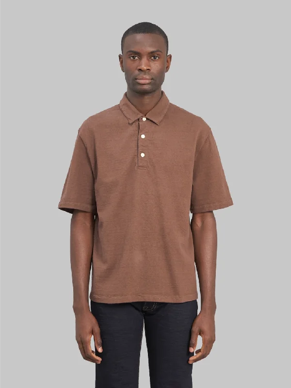 Men's formal - style silk blend polo shirts for special occasionsSamurai Jeans SJST-SC04 Japanese Cotton Polo Kuri Dark Men's formal - style silk blend polo shirts for special occasionsSamurai Jeans SJST-SC04 Japanese Cotton Polo Kuri Dark