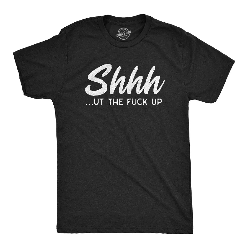 Men's short - sleeve linen t - shirts for summer beach outingsShhh…ut The Fuck Up Men's T Shirt Men's short - sleeve linen t - shirts for summer beach outingsShhh…ut The Fuck Up Men's T Shirt