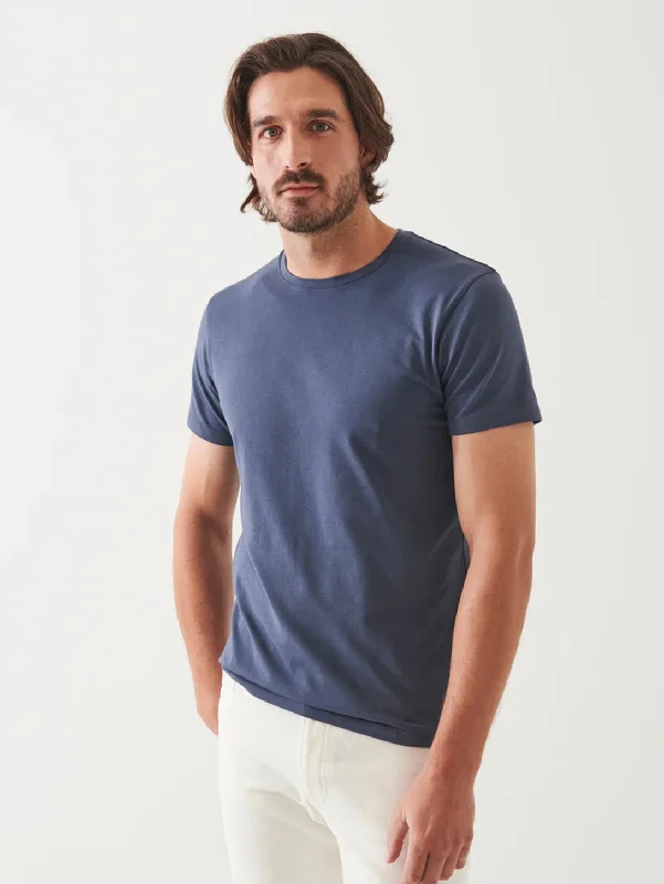 Men's ribbed t - shirts with a textured finish for added styleIconic Pima Crew Neck T-Shirt - Storm Men's ribbed t - shirts with a textured finish for added styleIconic Pima Crew Neck T-Shirt - Storm