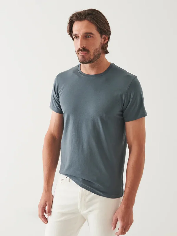 Men's tie - dye t - shirts with a bohemian styleIconic Pima Crew Neck T-Shirt - Stream Men's tie - dye t - shirts with a bohemian styleIconic Pima Crew Neck T-Shirt - Stream