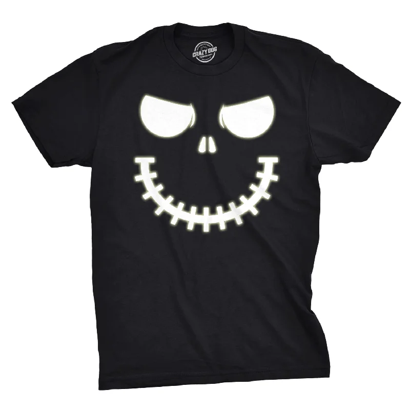 Men's printed Hawaiian t - shirts for tropical vacationsSkeleton Zipper Pumpkin Face Men's T Shirt Men's printed Hawaiian t - shirts for tropical vacationsSkeleton Zipper Pumpkin Face Men's T Shirt