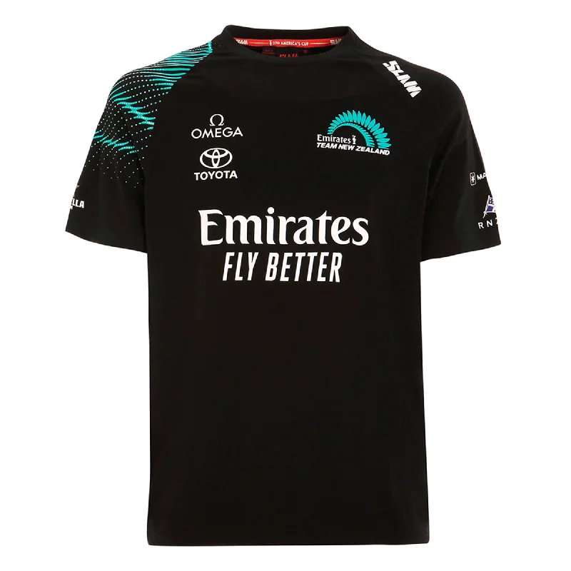 Men's ribbed t - shirts with a textured finish for added styleSLAM Men's Emirates Team New Zealand Deck T-Shirt