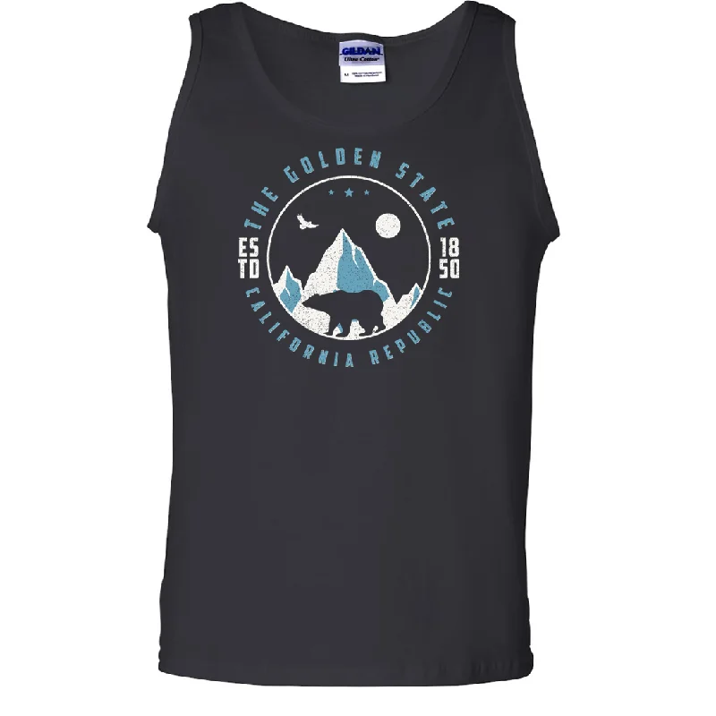 Men's organic cotton crew - neck t - shirts for everyday comfortSnowy California Mountains Asst Colors Tank Top Men's organic cotton crew - neck t - shirts for everyday comfortSnowy California Mountains Asst Colors Tank Top