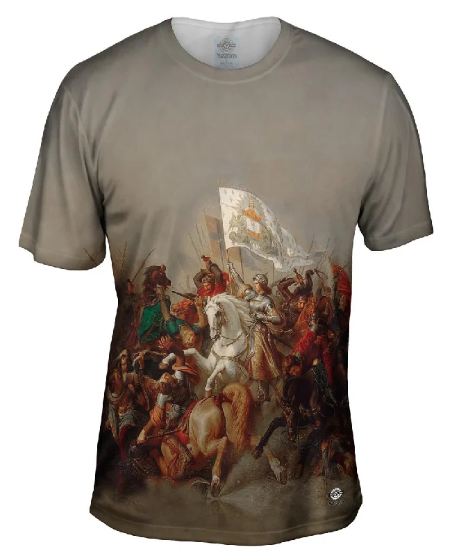 Men's polo t - shirts with a contrast collar for a preppy lookStilke Hermann Anton - "Joan of Arc in Battle" (1843) Men's polo t - shirts with a contrast collar for a preppy lookStilke Hermann Anton - "Joan of Arc in Battle" (1843)