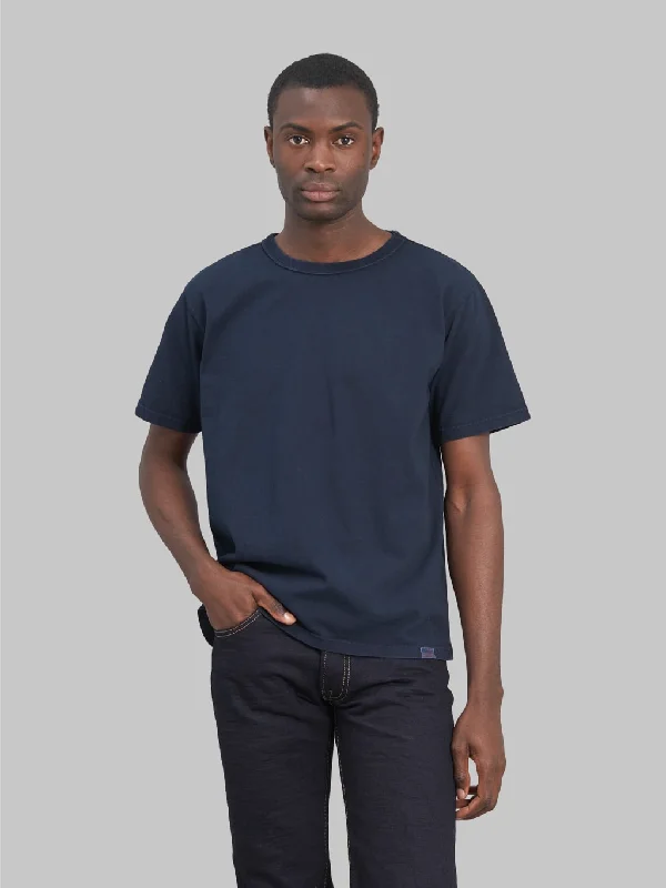 Men's ribbed cuffs and hem polo shirts for a textured lookStudio D'Artisan 8136B USA Cotton T-Shirt Dark Indigo Men's ribbed cuffs and hem polo shirts for a textured lookStudio D'Artisan 8136B USA Cotton T-Shirt Dark Indigo