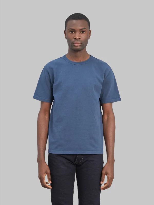 Men's vintage - inspired retro polo shirts with unique patternsStudio D'Artisan 9913 Loopwheel T-Shirt Navy