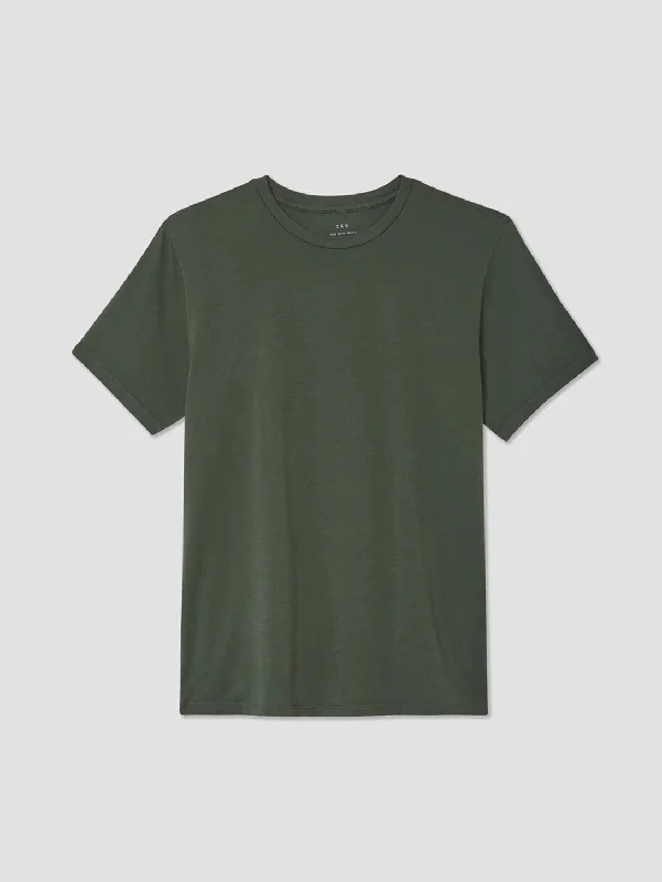 Men's thermal t - shirts with a high - neck design for cold weatherSupima Crew Tee - Basil Men's thermal t - shirts with a high - neck design for cold weatherSupima Crew Tee - Basil