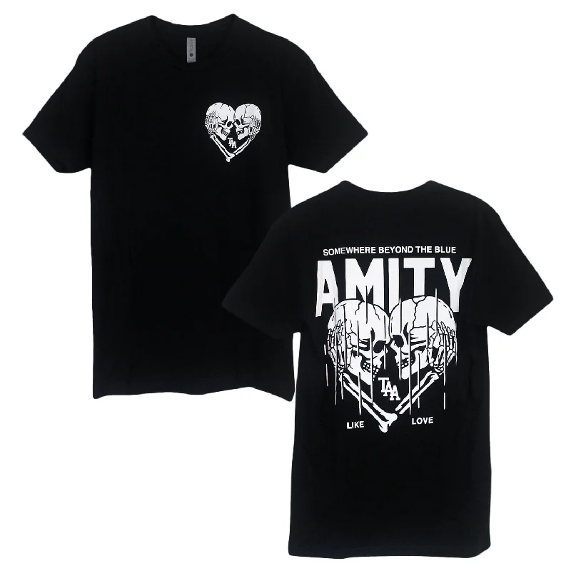 Men's organic cotton crew - neck t - shirts for everyday comfortHeart Black - Tee