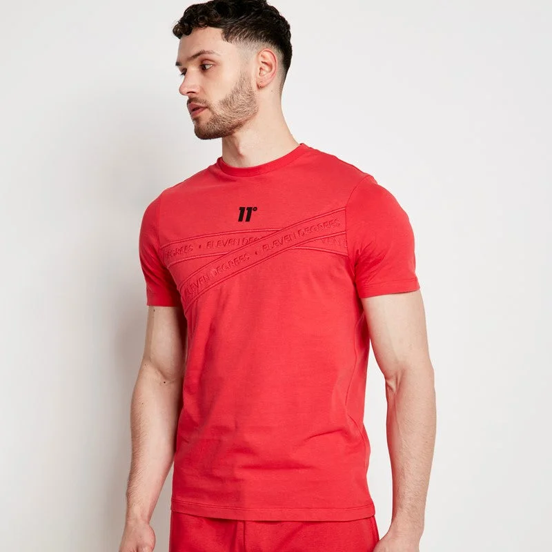 Men's moisture - wicking athletic t - shirts for intense workoutsText Detail T-Shirt - Goji Berry Red Men's moisture - wicking athletic t - shirts for intense workoutsText Detail T-Shirt - Goji Berry Red