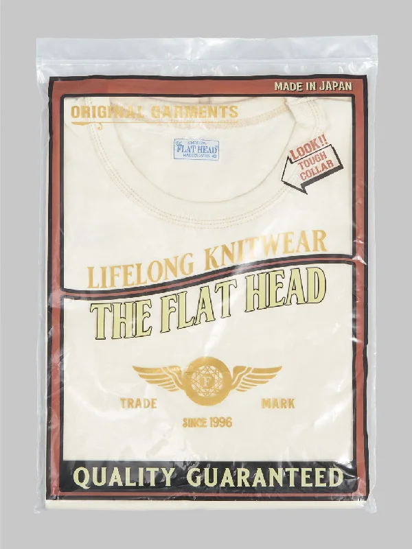 Men's color - block polo shirts with a bold fashion statementThe Flat Head Loopwheeled Heavyweight Plain T-Shirt Ivory Men's color - block polo shirts with a bold fashion statementThe Flat Head Loopwheeled Heavyweight Plain T-Shirt Ivory