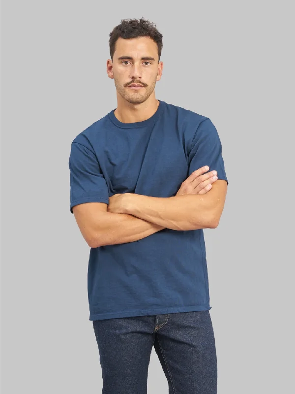 Men's ribbed cuffs and hem polo shirts for a textured lookThe Strike Gold Loopwheeled T-Shirt Navy Men's ribbed cuffs and hem polo shirts for a textured lookThe Strike Gold Loopwheeled T-Shirt Navy