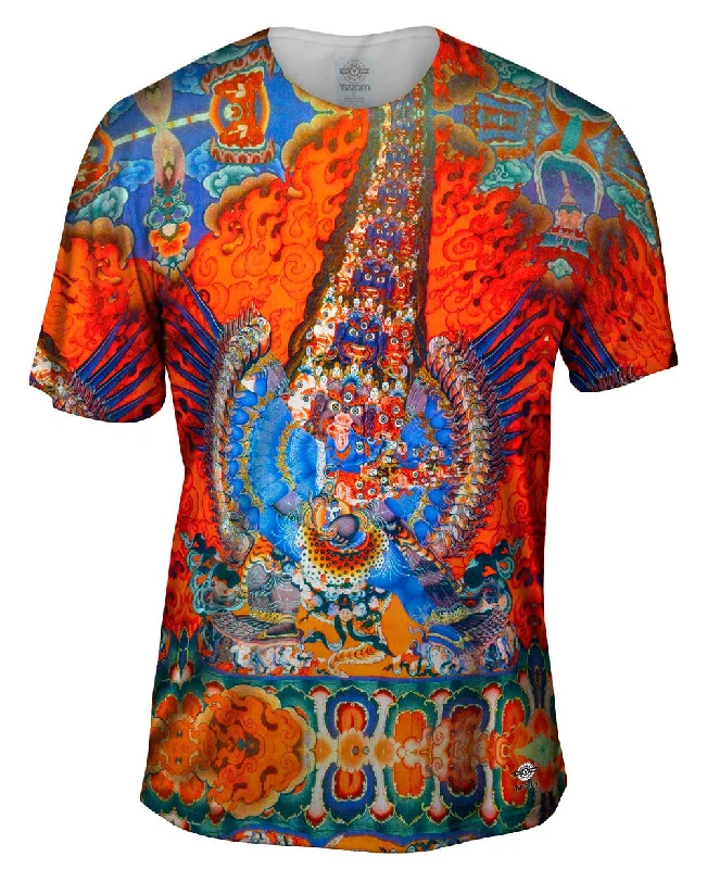 Men's UV - protection t - shirts for outdoor activities in the sun"Tibetan Thangka Of The Blue Tara" Men's UV - protection t - shirts for outdoor activities in the sun"Tibetan Thangka Of The Blue Tara"