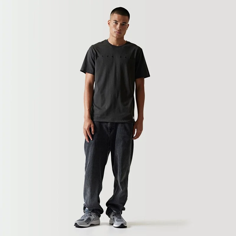 Men's button - front t - shirts with a unique artistic printTonal Embroidery T-Shirt - Off Black Men's button - front t - shirts with a unique artistic printTonal Embroidery T-Shirt - Off Black