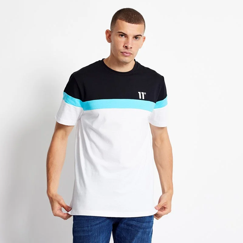 Men's plus - size pocket t - shirts with a classic lookTriple Panel T-Shirt - White / Black / Capri Blue Men's plus - size pocket t - shirts with a classic lookTriple Panel T-Shirt - White / Black / Capri Blue