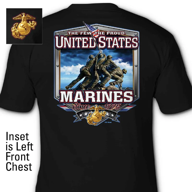 Men's mock - neck t - shirts with a modern and sleek styleUSMC Iwo Jima T-shirt