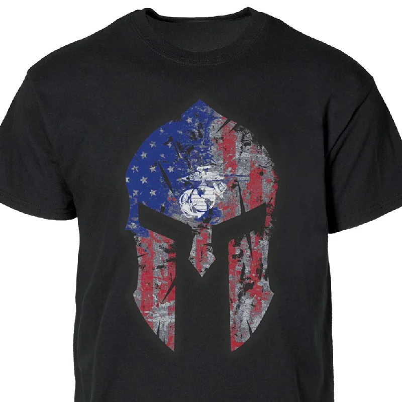 Men's antimicrobial t - shirts for odor - free freshness during travelUSMC Spartan Warrior Full Front T-shirt Men's antimicrobial t - shirts for odor - free freshness during travelUSMC Spartan Warrior Full Front T-shirt