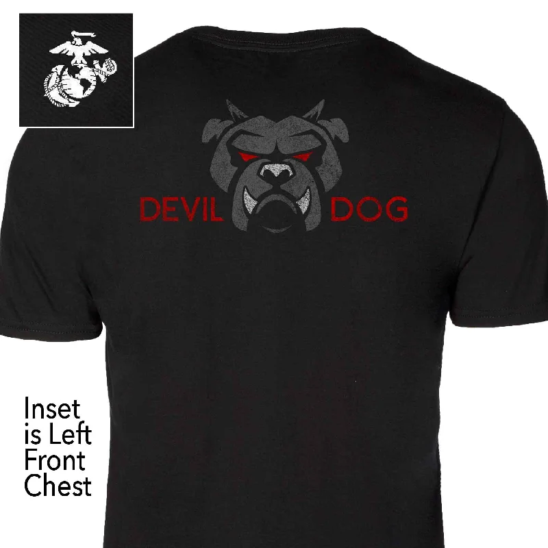 Men's plus - size pocket t - shirts with a classic lookDevil Dog Back With Left Chest T-shirt Men's plus - size pocket t - shirts with a classic lookDevil Dog Back With Left Chest T-shirt