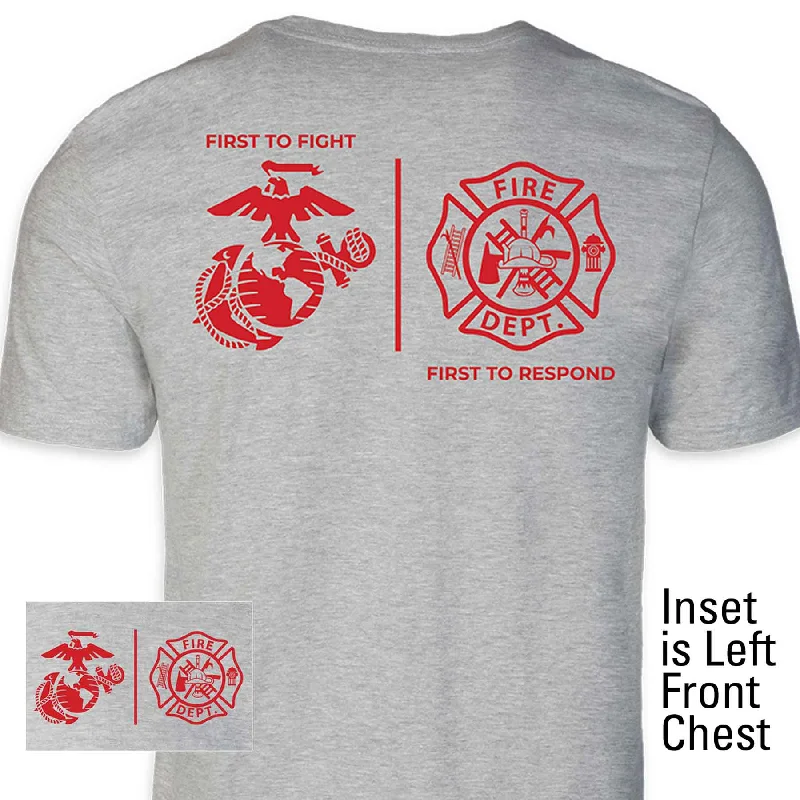 Men's v - neck muscle t - shirts for a body - building aestheticUSMC First Responders Fire T-shirt Men's v - neck muscle t - shirts for a body - building aestheticUSMC First Responders Fire T-shirt