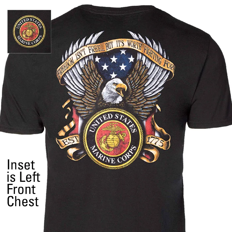 Men's organic cotton crew - neck t - shirts for everyday comfortMarines Freedom Isn't Free T-shirt Men's organic cotton crew - neck t - shirts for everyday comfortMarines Freedom Isn't Free T-shirt