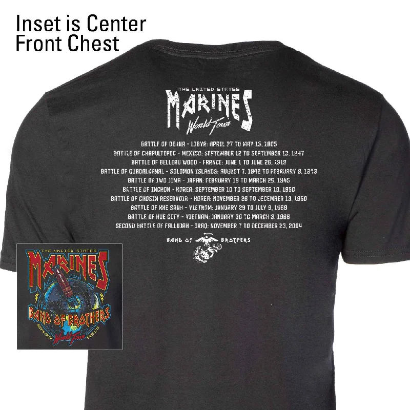 Men's slim - fit graphic t - shirts with vintage rock band printsBand Of Brothers World Tour T-shirt Men's slim - fit graphic t - shirts with vintage rock band printsBand Of Brothers World Tour T-shirt
