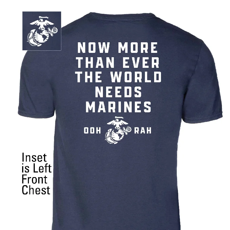 Men's eco - friendly recycled t - shirts for sustainable fashion choicesThe World Needs Marines T-shirt Men's eco - friendly recycled t - shirts for sustainable fashion choicesThe World Needs Marines T-shirt