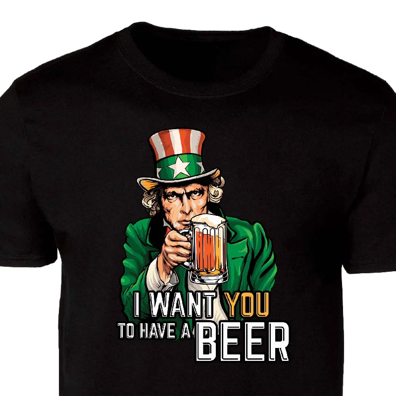 Men's ribbed t - shirts with a textured finish for added styleIrish Uncle Sam T-shirt Men's ribbed t - shirts with a textured finish for added styleIrish Uncle Sam T-shirt