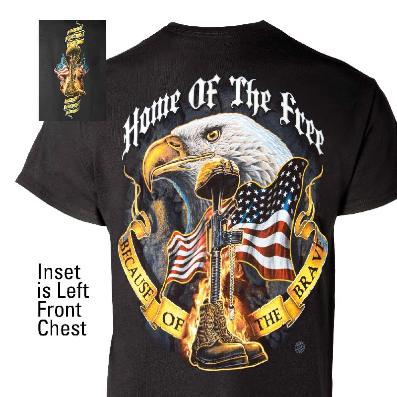 Men's long - sleeve henley t - shirts with button - down placketsHome Of The Free Because Of The Brave T-shirt Men's long - sleeve henley t - shirts with button - down placketsHome Of The Free Because Of The Brave T-shirt