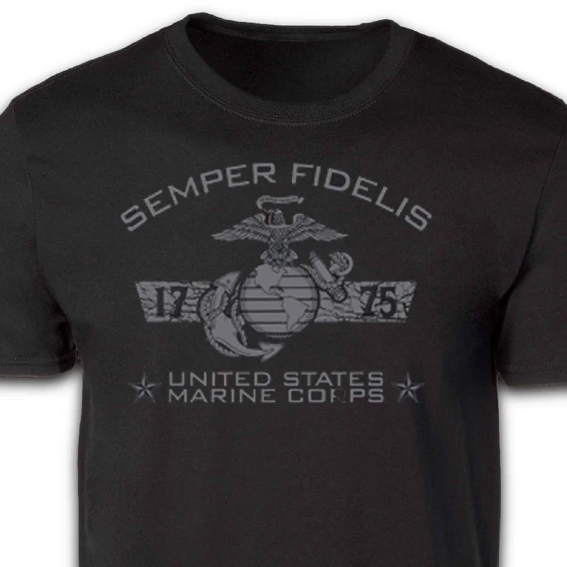 Men's ribbed t - shirts with a textured finish for added styleU.S. Marine Corps Semper Fidelis T-shirt Men's ribbed t - shirts with a textured finish for added styleU.S. Marine Corps Semper Fidelis T-shirt