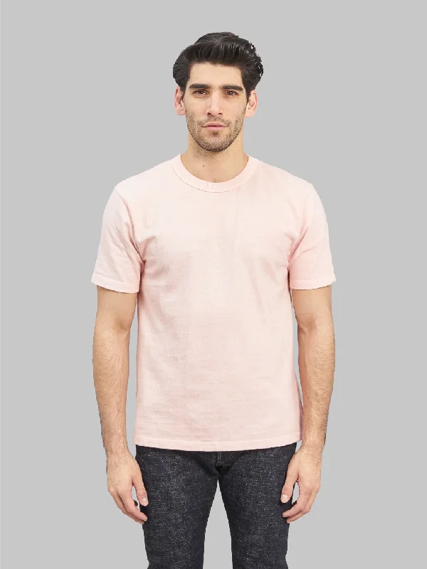 Men's high - collar polo shirts with a modern twistUES No.8 Slub Nep Short Sleeve T-Shirt Pink Men's high - collar polo shirts with a modern twistUES No.8 Slub Nep Short Sleeve T-Shirt Pink