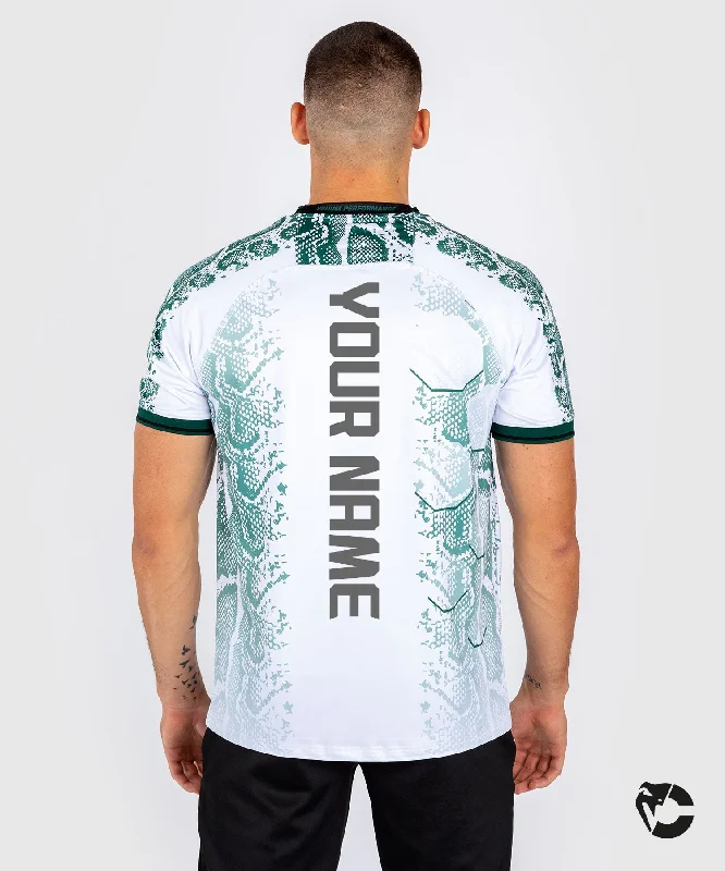 Men's polo t - shirts with a contrast collar for a preppy lookUFC Adrenaline by Venum Personalized Authentic Fight Night Men’s Jersey - Emerald Edition - White/Green Men's polo t - shirts with a contrast collar for a preppy lookUFC Adrenaline by Venum Personalized Authentic Fight Night Men’s Jersey - Emerald Edition - White/Green