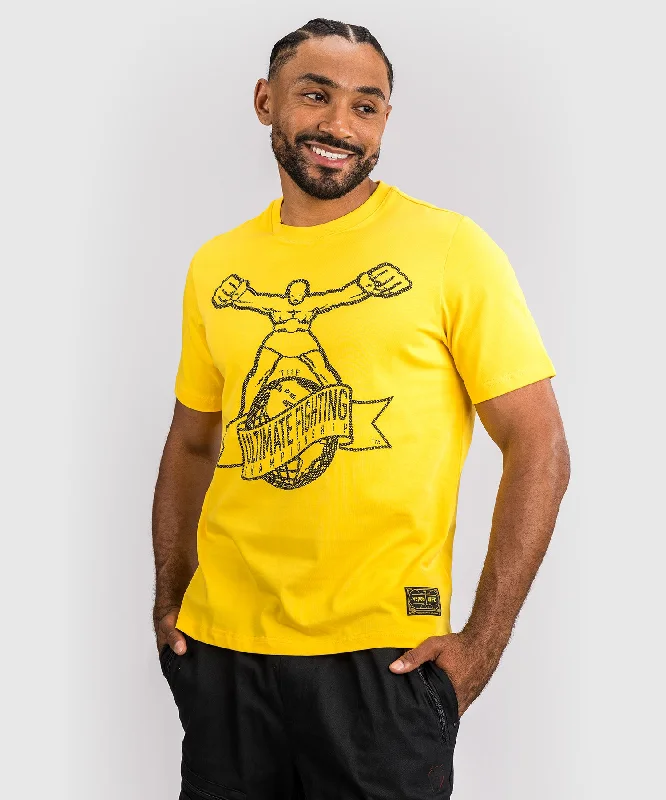 Men's polo t - shirts with a contrast collar for a preppy lookUFC by Venum Ulti-Man T-Shirt - Yellow Men's polo t - shirts with a contrast collar for a preppy lookUFC by Venum Ulti-Man T-Shirt - Yellow