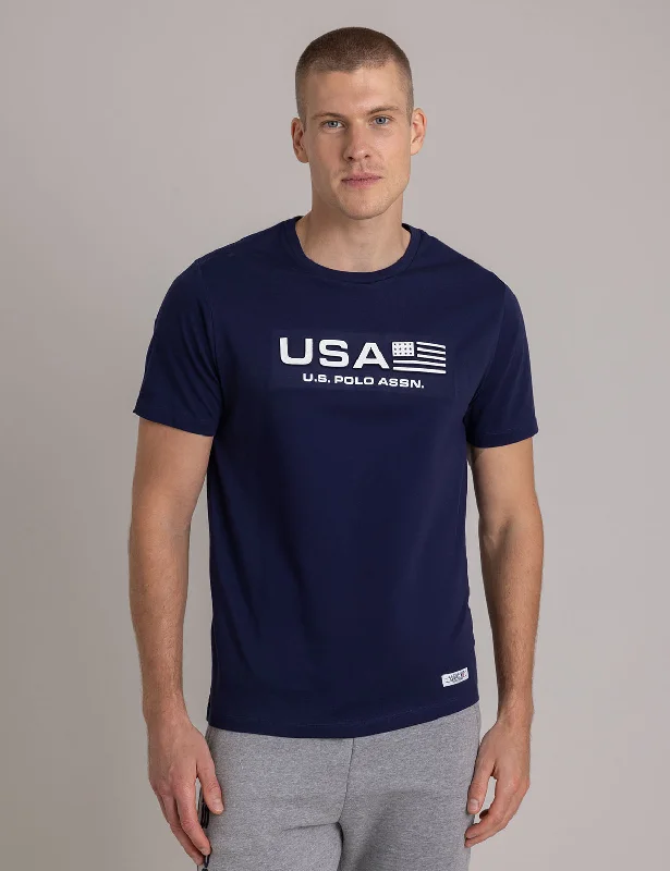 Men's printed Hawaiian t - shirts for tropical vacationsUSA EMBOSSED PRINT JERSEY T-SHIRT Men's printed Hawaiian t - shirts for tropical vacationsUSA EMBOSSED PRINT JERSEY T-SHIRT