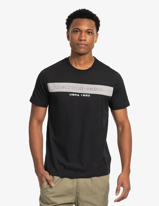 Men's long - sleeve henley t - shirts with button - down placketsUSPA EMBOSSED LOGO JERSEY T-SHIRT Men's long - sleeve henley t - shirts with button - down placketsUSPA EMBOSSED LOGO JERSEY T-SHIRT