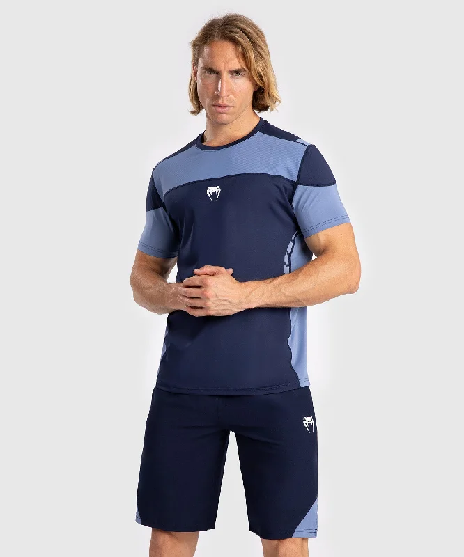 Men's mock - neck t - shirts with a modern and sleek styleVenum Tempest Men's Dry-Tech T-Shirt - Navy Blue/Blue Men's mock - neck t - shirts with a modern and sleek styleVenum Tempest Men's Dry-Tech T-Shirt - Navy Blue/Blue