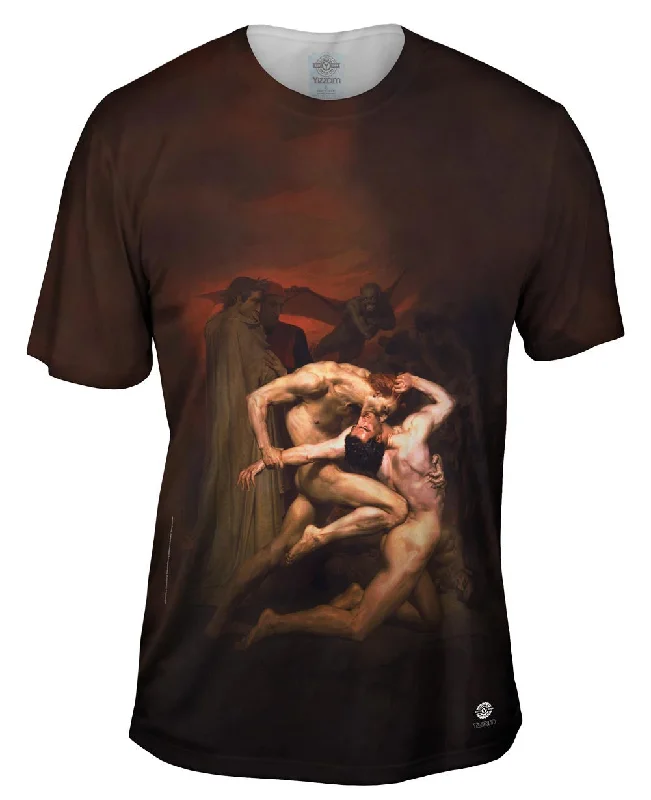 Men's mock - neck t - shirts with a modern and sleek styleWilliam-Adolphe Bouguereau  - "Dante and Virgil in Hell" (1850)