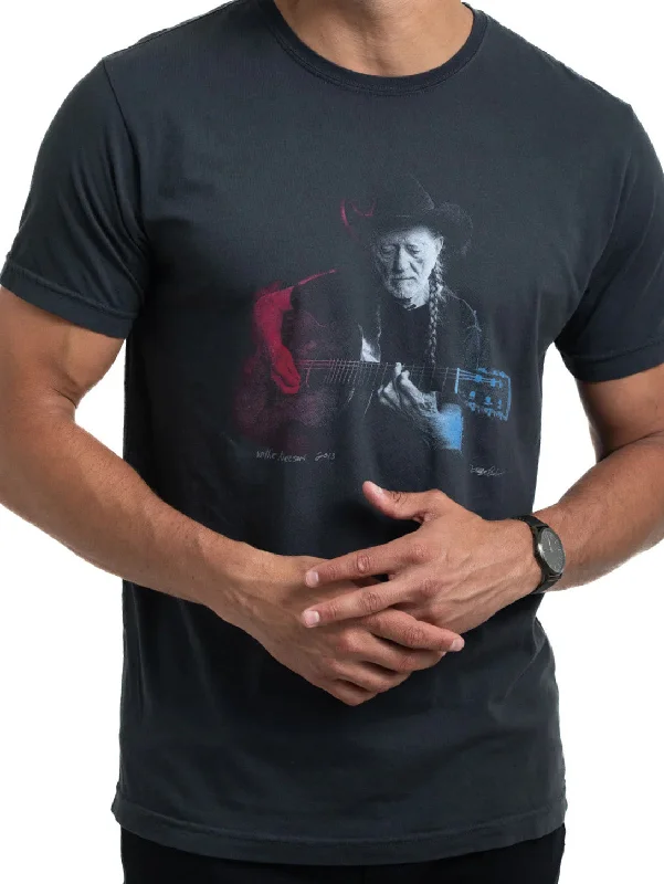 Men's lightweight performance t - shirts for running marathonsWillie Nelson Tee - Vintage Black Men's lightweight performance t - shirts for running marathonsWillie Nelson Tee - Vintage Black