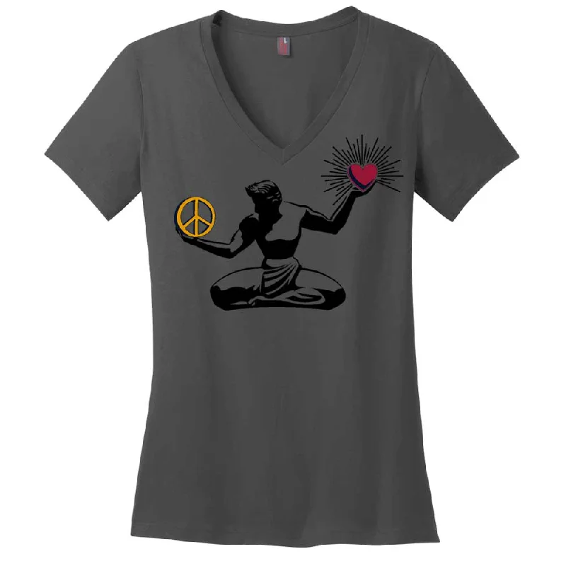 Men's antimicrobial t - shirts for odor - free freshness during travelLadies Relaxed V-neck Peace Love Detroit T-shirt - Charcoal Grey Men's antimicrobial t - shirts for odor - free freshness during travelLadies Relaxed V-neck Peace Love Detroit T-shirt - Charcoal Grey