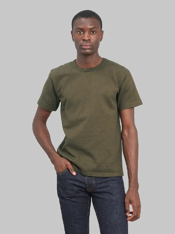 Men's two - tone stripe polo shirts with a preppy styleWonder Looper Double Heavyweight Crewneck T-Shirt Heather Khaki Men's two - tone stripe polo shirts with a preppy styleWonder Looper Double Heavyweight Crewneck T-Shirt Heather Khaki