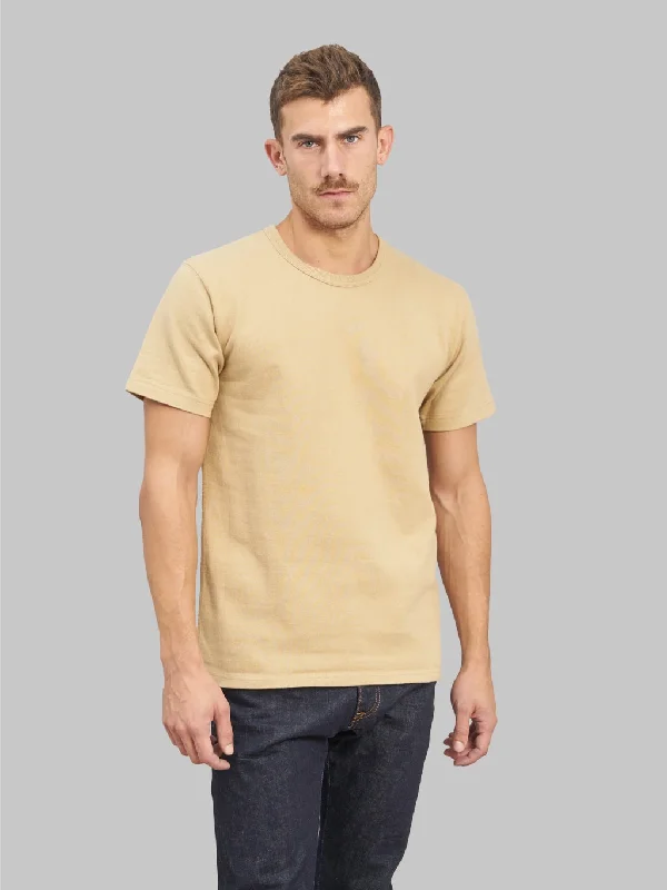 Men's UV - protected polo shirts for outdoor gardeningWonder Looper Double Heavyweight Crewneck T-Shirt Sand Men's UV - protected polo shirts for outdoor gardeningWonder Looper Double Heavyweight Crewneck T-Shirt Sand
