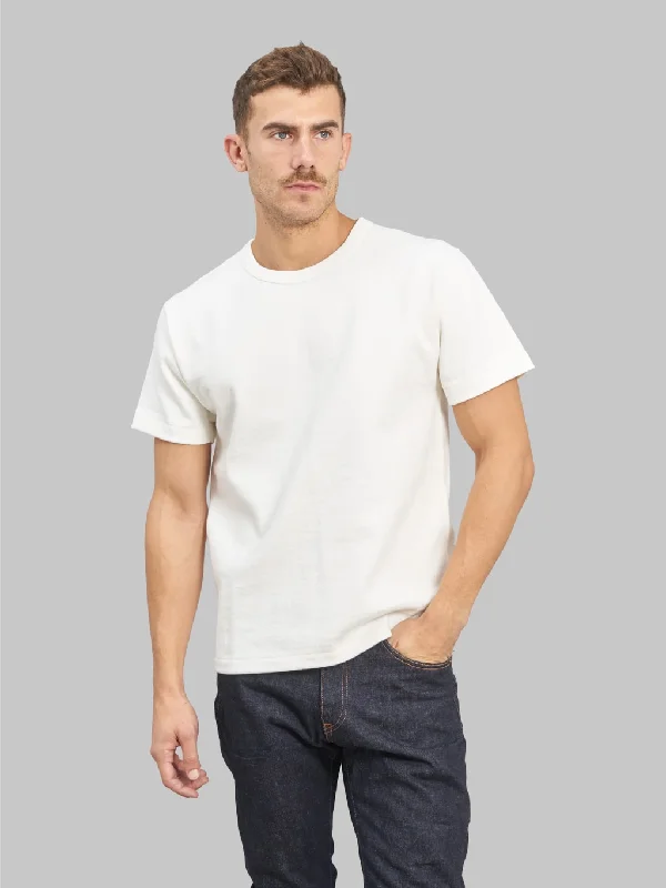 Men's ribbed cuffs and hem polo shirts for a textured lookWonder Looper Triple Heavyweight Tsuriami Crewneck T-Shirt White Men's ribbed cuffs and hem polo shirts for a textured lookWonder Looper Triple Heavyweight Tsuriami Crewneck T-Shirt White