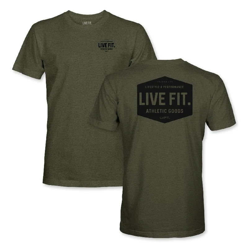 Men's thermal t - shirts with a high - neck design for cold weatherWork Badge Tee - Heather Olive Men's thermal t - shirts with a high - neck design for cold weatherWork Badge Tee - Heather Olive