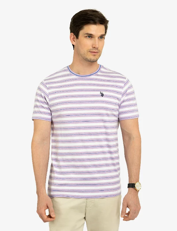 Men's antimicrobial t - shirts for odor - free freshness during travelYARN DYE STRIPE JERSEY CREW NECK T-SHIRT Men's antimicrobial t - shirts for odor - free freshness during travelYARN DYE STRIPE JERSEY CREW NECK T-SHIRT