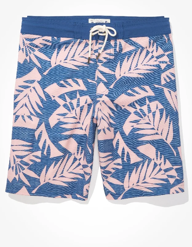 Men's drawstring casual linen shorts for a laid - back summer look AE 9" Tropical Classic Board Short