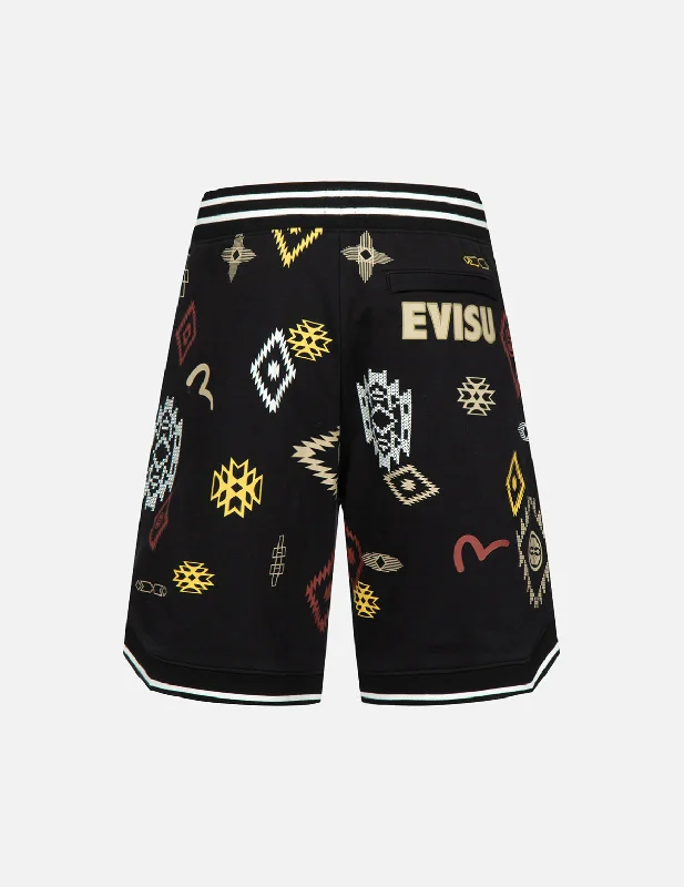 Men's camo print cargo shorts for outdoor adventures Allover Nomadic-pattern Print Sweat Shorts