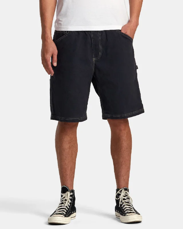 Men's wide - leg linen blend shorts for a relaxed beachside vibe Americana 17" Carpenter Shorts - Garage Blue Men's wide - leg linen blend shorts for a relaxed beachside vibe Americana 17" Carpenter Shorts - Garage Blue
