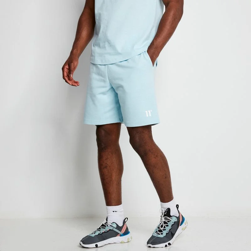 Men's flat - front chino shorts for semi - formal summer events Core Sweat Shorts - Light Blue Men's flat - front chino shorts for semi - formal summer events Core Sweat Shorts - Light Blue